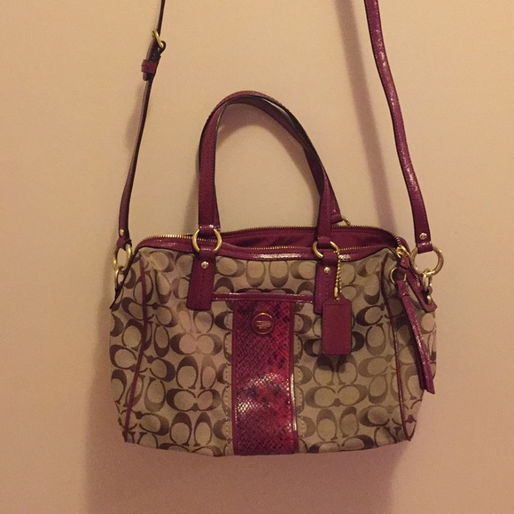 Coach Handbags - Authentic Coach purse. Brown with wine/gold accent